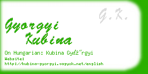 gyorgyi kubina business card